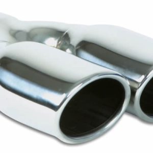 Vibrant Performance Exhaust Tail Pipe Tip, 2-1/4 Inch Inlet, Dual 3-1/4 Inch X 2-1/4 Inch Outlets, Stainless Steel, Oval, Angle Cut – 1335