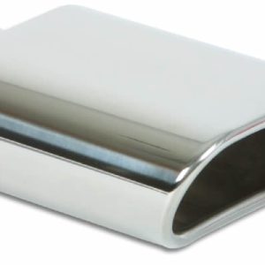 Vibrant Performance Exhaust Tail Pipe Tip, 2-1/4 Inch Inlet, 5-1/2 Inch X 3 Inch Outlet, Stainless Steel, Oval, Angle Cut, Rolled Edge – 1405