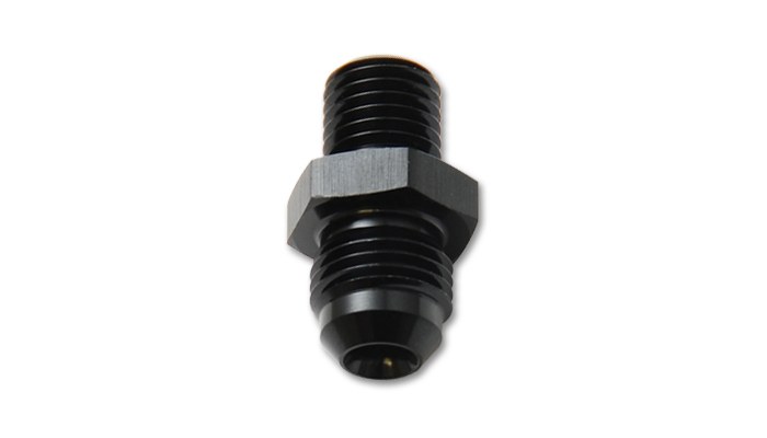 Vibrant Performance Adapter Fitting, Fabrication Components, -6AN Male to 10 Millimeter X 1.25 Thread Male, Andodized, Black, Aluminum, Single – 16613
