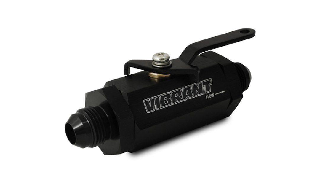 Vibrant Performance Shut Off Valve, -12AN to -12AN Male, Aluminum, Black, Anodized – 16752