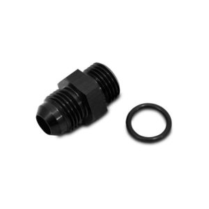 Vibrant Performance Adapter Fitting, Fabrication Components, -6AN Male Flare to 3/4-16 Inch Thread Male (-8AN Straight Cut), Andodized, Black – 16827