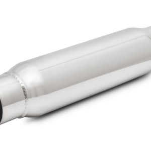 Vibrant Performance Exhaust Resonator, Stainless Steel, 4 Inch Outside Diameter X 18 Inch Overall Length, Single 3 Inch Diameter Center Inlet – 1795