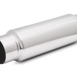Vibrant Performance Exhaust Resonator, Stainless Steel, 5 Inch Outside Diameter X 18 Inch Overall Length, Single 3 Inch Diameter Center Inlet – 17950