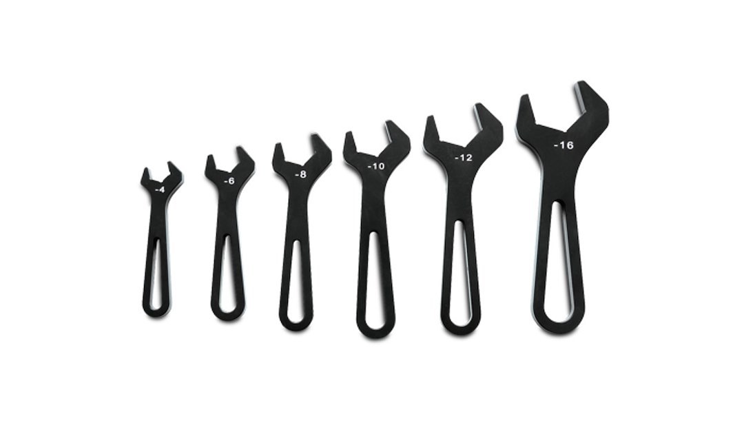 Vibrant Performance AN Fitting Wrench, Fabrication Components, -4AN to -16AN, Aluminum, Set of 6 – 20989