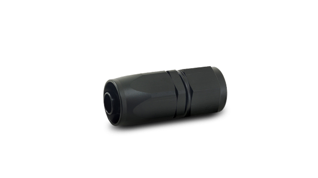 Vibrant Performance Hose End Fitting, Fabrication Components, -20AN Hose, -20AN Female, Straight Swivel, Anodized, Black, Aluminum, Single – 21020