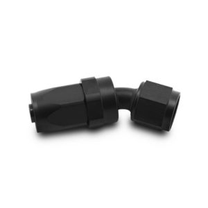 Vibrant Performance Hose End Fitting, Fabrication Components, -6AN Hose, -6AN Female, 30 Degree Swivel, Anodized, Black, Aluminum, Single – 21306