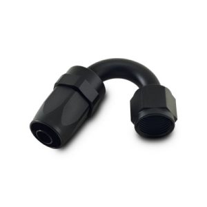 Vibrant Performance Hose End Fitting, Fabrication Components, -8AN Hose, -8AN Female, 150 Degree Swivel, Anodized, Black, Aluminum, Single – 21508