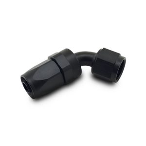 Vibrant Performance Hose End Fitting, Fabrication Components, -6AN Hose, -6AN Female, 60 Degree Swivel, Anodized, Black, Aluminum, Single – 21606