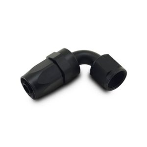Vibrant Performance Hose End Fitting, Fabrication Components, -20AN Hose, -20AN Female, 90 Degree Swivel, Anodized, Black, Aluminum, Single – 21920