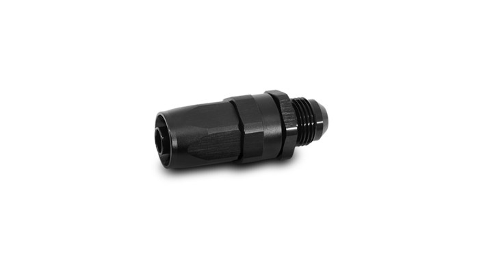 Vibrant Performance Hose End Fitting, Fabrication Components, -10AN Hose, -10AN Male Flare, Straight, Anodized, Black, Aluminum, Single – 24010
