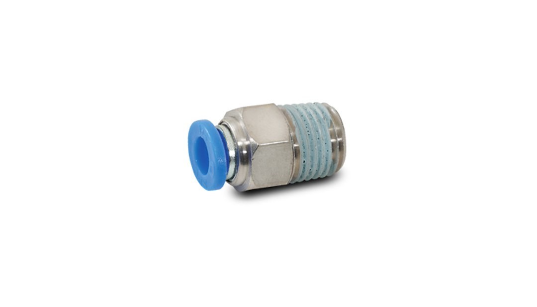 Vibrant Performance Vacuum Hose Connector, One-Touch, Straight Connector, 5/32 Inch Outside Diameter Hose to 1/8 Inch NPT – 2660