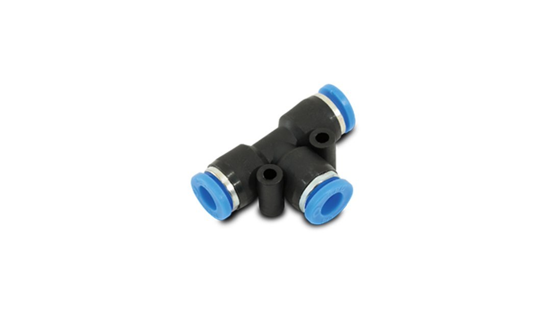 Vibrant Performance Vacuum Hose Connector, One-Touch, T Connector, 1/4 Inch Outside Diameter Hose – 2677