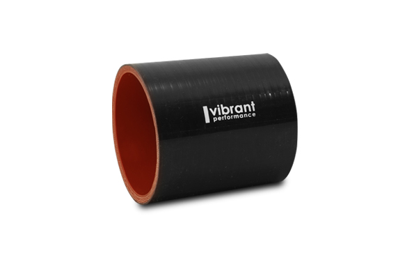 Vibrant Performance Intercooler Hose Coupling, 1-1/2 Inch Inside Diameter, Straight, 3 Inch Length, Black, 4 Ply Reinforced Silicone – 2702