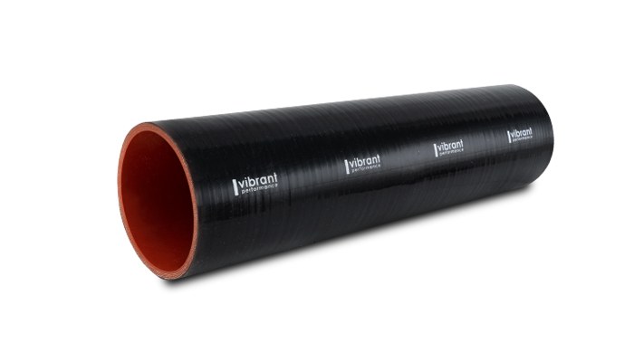 Vibrant Performance Intercooler Hose Coupling, 2-1/2 Inch Inside Diameter, Straight, 12 Inch Length, Black, 4 Ply Reinforced Silicone – 27111