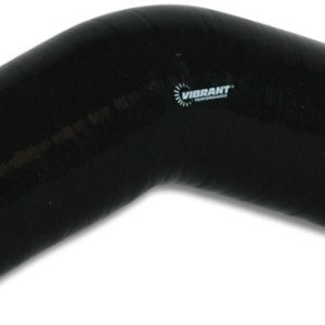 Vibrant Performance Intercooler Hose Coupling, 1-1/2 Inch Inside Diameter, 45 Degree Elbow, 5 Inch Leg Length with 3 Inch Bend Radius, Black – 2750