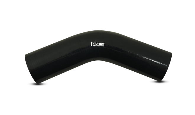 Vibrant Performance Intercooler Hose Coupling, 3 Inch Inside Diameter, 45 Degree Elbow, 4-1/4 Inch Leg Length with 4 Inch Bend Radius, Black – 2754