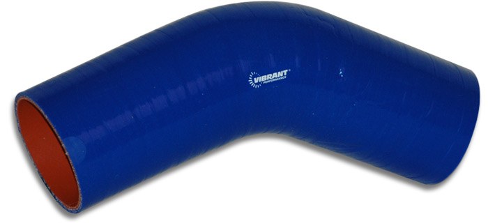Vibrant Performance Intercooler Hose Coupling, 3 Inch Inside Diameter, 45 Degree Elbow, 4-1/4 Inch Leg Length with 4 Inch Bend Radius, Blue – 2754B