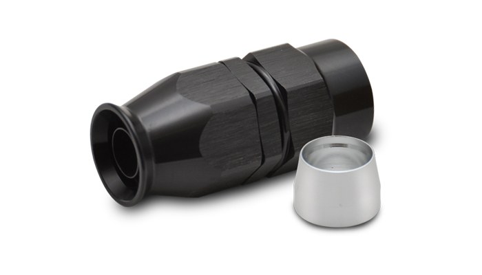 Vibrant Performance Hose End Fitting, -12AN Hose, Anodized, Black, Aluminum, With Aluminum Olive, Single – 28012