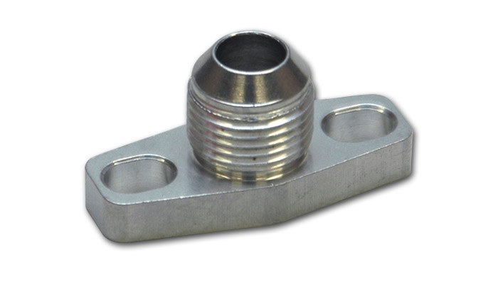 Vibrant Performance Turbocharger Oil Return Flange, For Use with T3/T3-T4/T04/GT40-GT55 Bb Turbochargers, -10AN Fitting, Aluminum – 2849