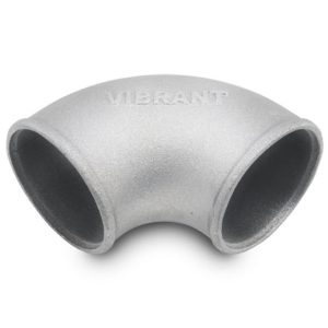 Vibrant Performance Intercooler Hose Coupling, Fabrication Components, 2 Inch Outside Diameter, 90 Degree Bend, Cast Aluminum, Tight Radius – 2872