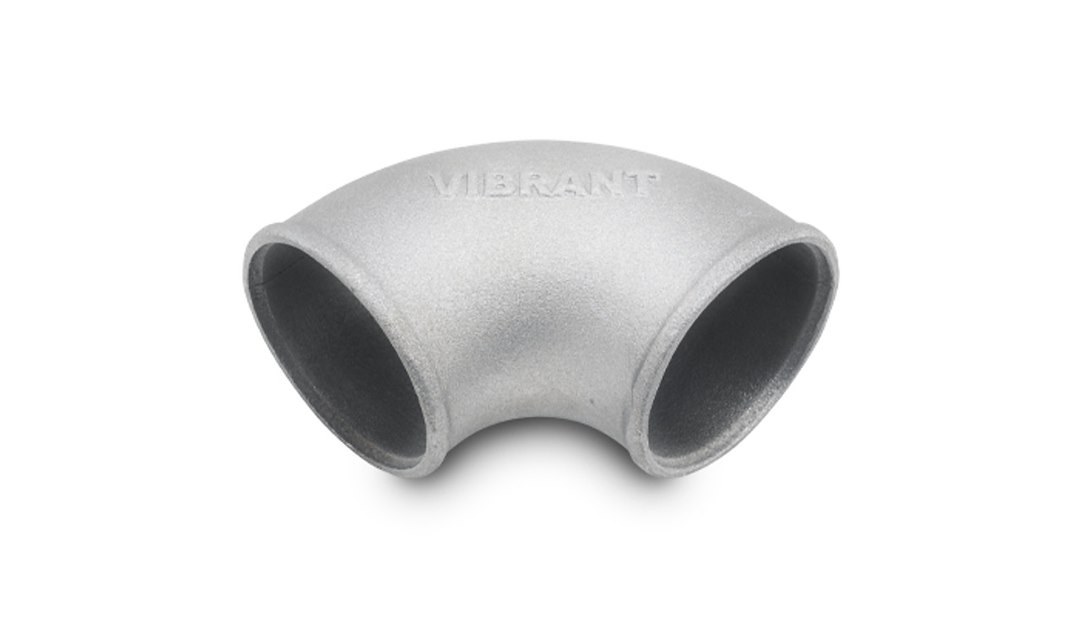 Vibrant Performance Intercooler Hose Coupling, Fabrication Components, 3 Inch Outside Diameter, 90 Degree Bend, Cast Aluminum, Tight Radius – 2874