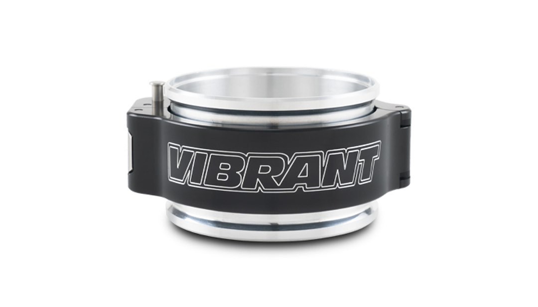 Vibrant Performance Hose Clamp, Use with 3 Inch Tube, 1-7/8 Inch Clamp Width, 2-1/8 Height, Pinless, Billet Aluminum Coupler/ Black Clamp – 32516