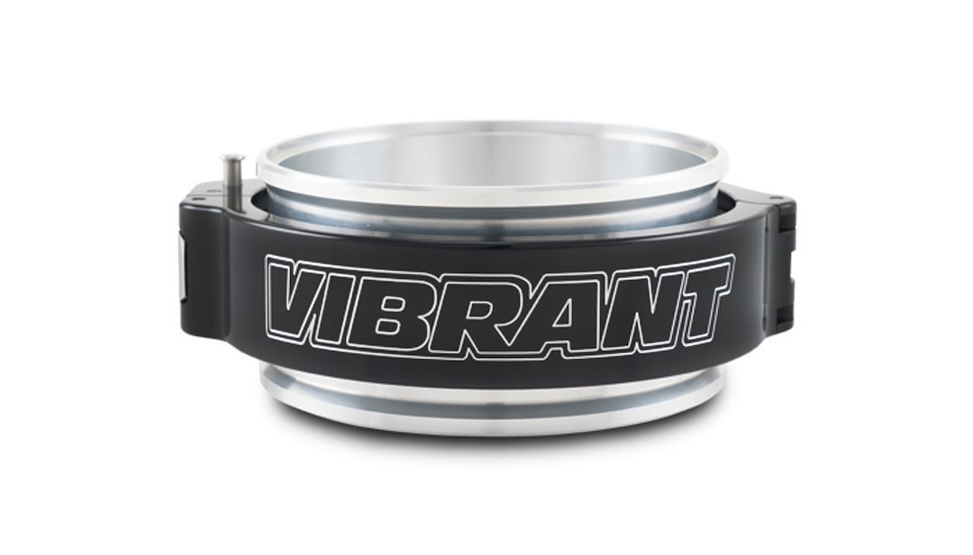 Vibrant Performance Hose Clamp, Use with 4 Inch Tube, 1-7/8 Inch Clamp Width, 2-1/8 Height, Pinless, Billet Aluminum Coupler/ Black Clamp – 32518