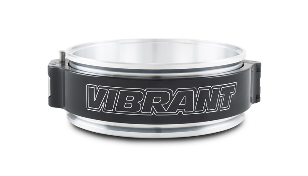 Vibrant Performance Hose Clamp, Use with 5 Inch Tube, 1-7/8 Inch Clamp Width, 2-1/8 Height, Pinless, Billet Aluminum Coupler/ Black Clamp – 32520