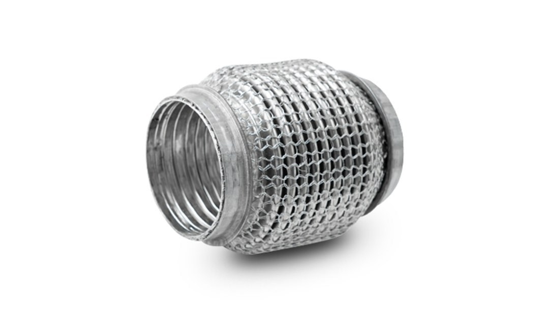 Vibrant Performance Exhaust Flex Connector, Liteflex, 2-1/4 Inch Inside Diameter, 4 Inch Long, Stainless Steel, With Interlock Liner – 66704