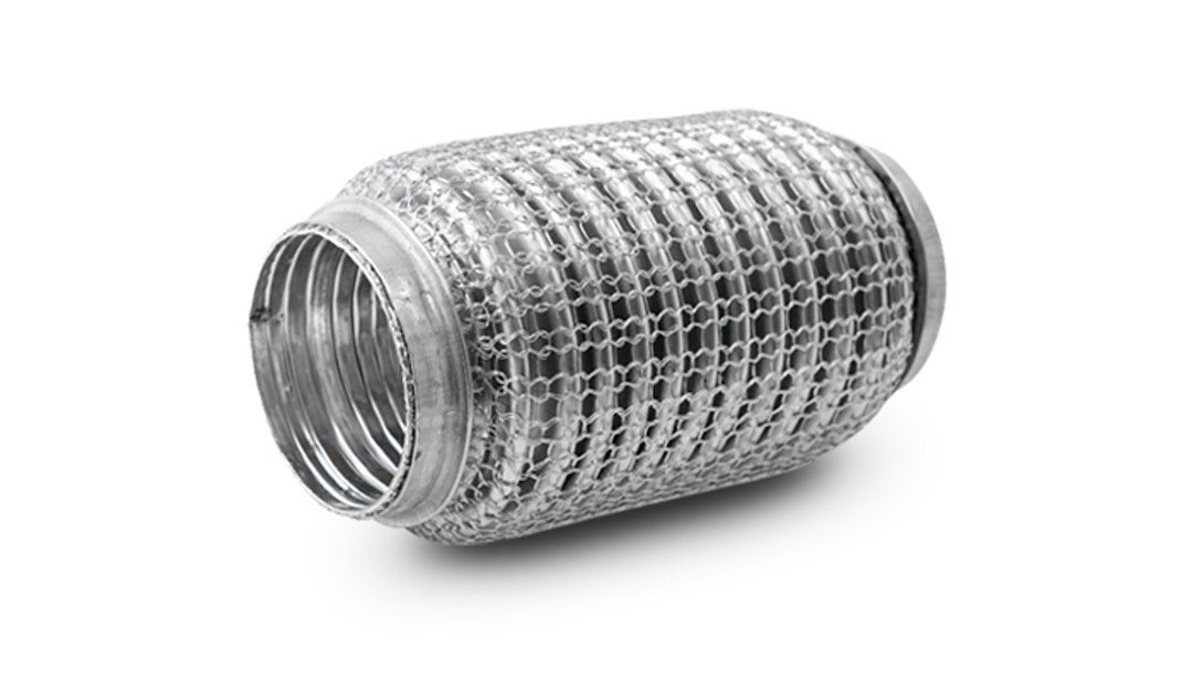 Vibrant Performance Exhaust Flex Connector, Liteflex, 2-1/4 Inch Inside Diameter, 6 Inch Long, Stainless Steel, With Interlock Liner – 66706