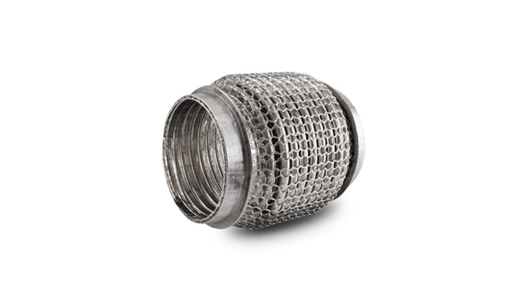 Vibrant Performance Exhaust Flex Connector, Liteflex, 2-1/2 Inch Inside Diameter, 4 Inch Long, Stainless Steel, With Interlock Liner – 66804