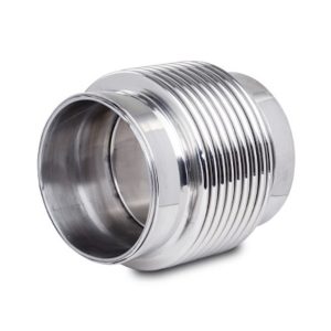 Vibrant Performance Exhaust Flex Connector, Bellow Style, Weld-On, 2-1/4 Inch Inlet/ 2-1/4 Outlet, 3 Inch Length, Stainless Steel – 69684
