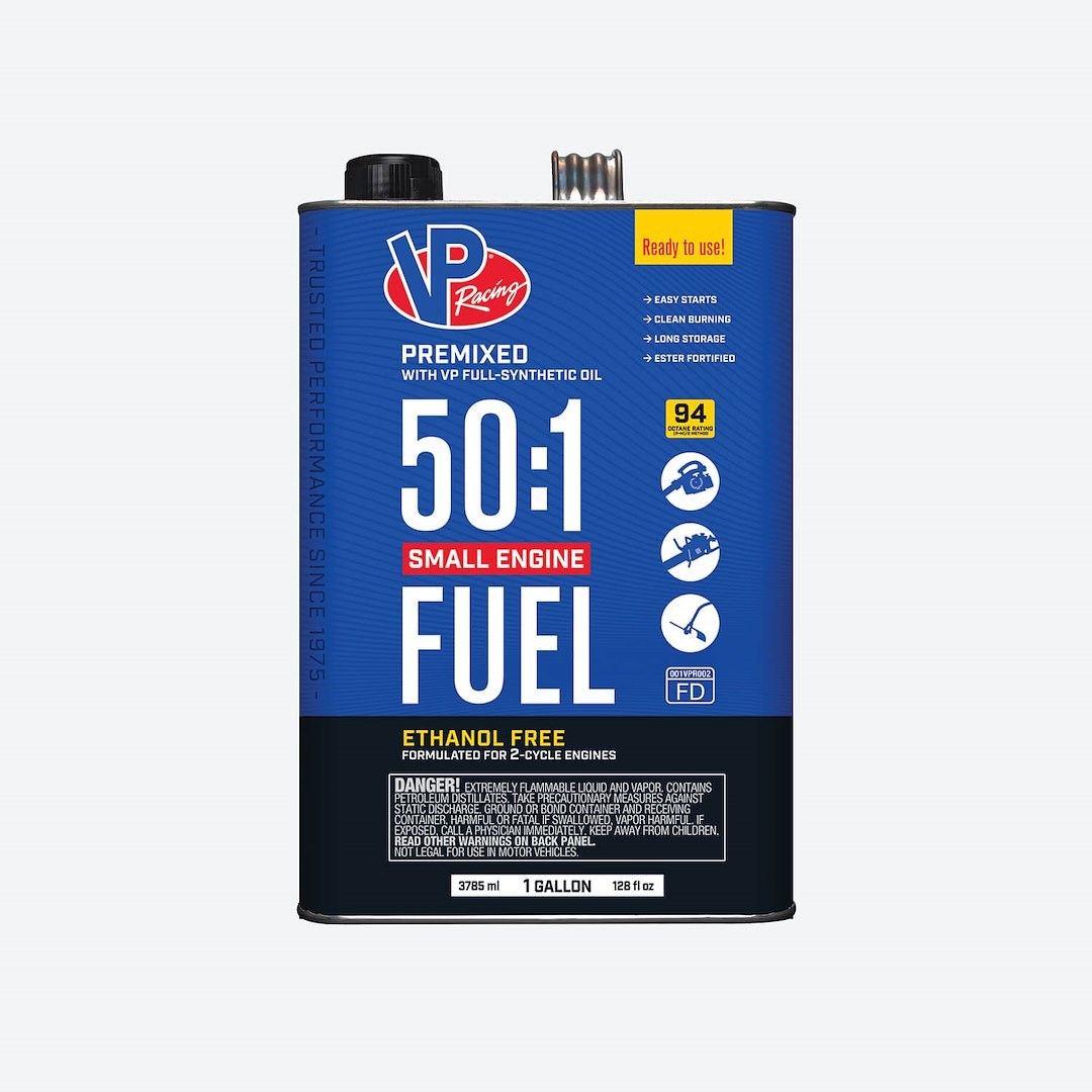Vp Fuel Fuel, Pre-Mixed Oil Use with 50:1 Ratio 2 Cycle Engines, Ethanol Free, Blue, 1 Gallon Can, Single – 6231