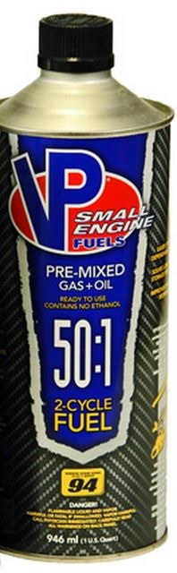 Vp Fuel Fuel, Pre-Mixed Oil Use with 50:1 Ratio 2 Cycle Engines, Ethanol Free, Blue, 1 Quart Bottle, Single – 62351