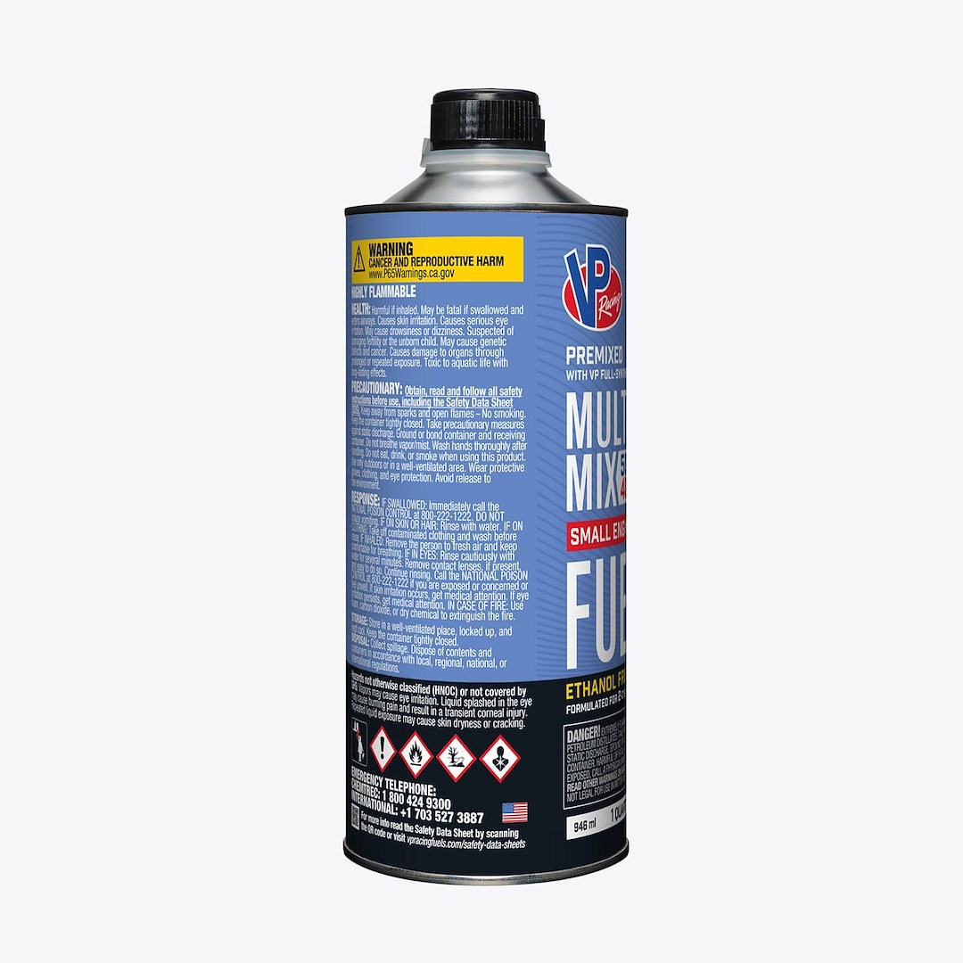 Vp Fuel Fuel, Multi-Mix, Pre-Mixed Gas and Oil Use with 40:1 or 50:1 Ratio 2 Cycle Engines, Ethanol Free, Blue, 1 Quart Bottle, Single – 6815