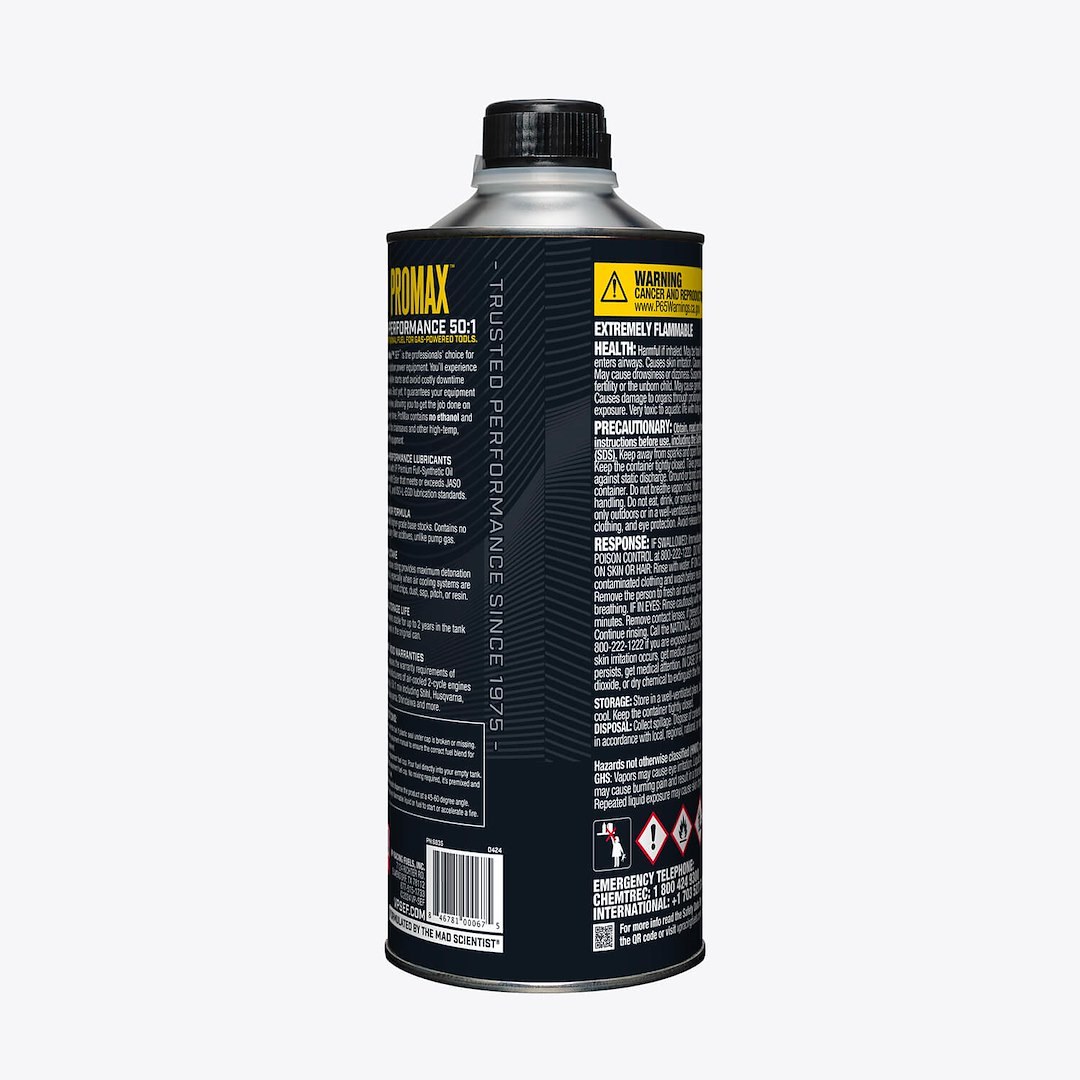 Vp Fuel Fuel, Promax ™, Use with Small Engines, Ethanol Free, 2 Cycle 50:1 Pre-Mix with Oil, Purple, 1 Gallon Can, Single – 6831