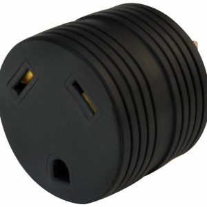 Valterra Power Cord Adapter, 15 Amp Male to 30 Amp Female Plug, Black, PVC, Round, 1 Per Card – A10-1530ARDVP