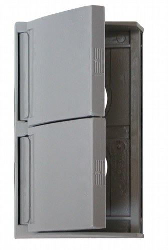 Valterra Receptacle Cover, Diamond Group, For Dual Receptacle, Gray, With Gasket/ Flanged Horizontal Box with Self Closing Flip Lids – DG80SVP