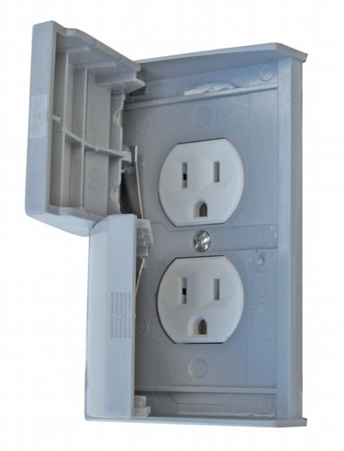 Valterra Receptacle, Diamond Group, Outdoor Use, 125 Volt AC Power, Non Ground Fault Interrupter, Dual Receptacle, Gray – DG80SRVP