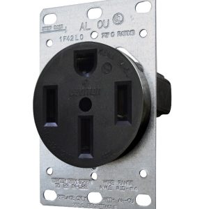 Valterra Receptacle, Diamond Group, Indoor/ Outdoor Use, 2 Pole/ 3 Wire, 50 Amp/ 125 Volt or 240 Volt AC Power, Non Ground Fault Interrupter – DG50VP