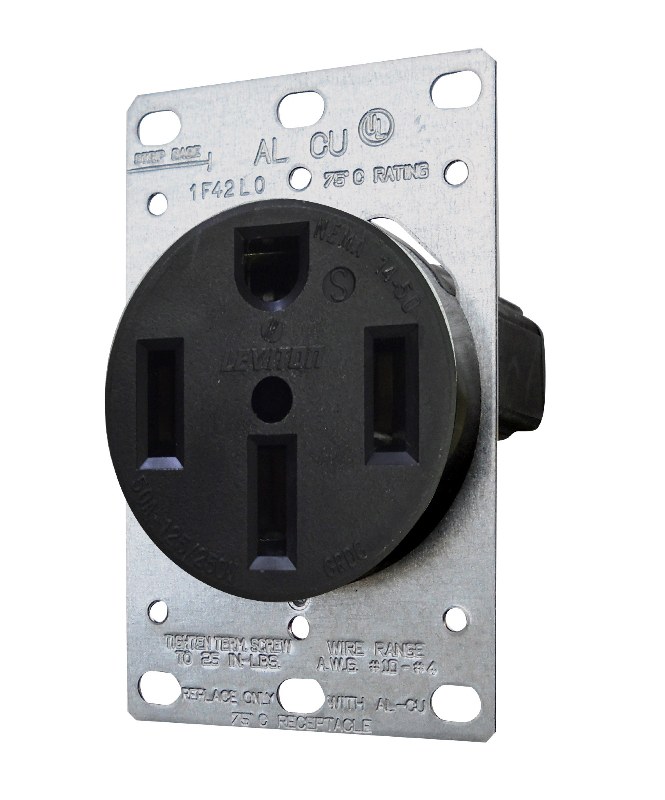 Valterra Receptacle, Diamond Group, Indoor/ Outdoor Use, 2 Pole/ 3 Wire, 50 Amp/ 125 Volt or 240 Volt AC Power, Non Ground Fault Interrupter – DG50VP