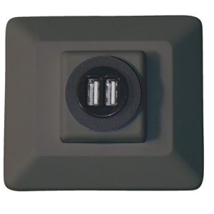 Valterra Power Port Socket, Diamond Group, Black, With Two 2.1 Amp Chargers, 3.875 Inch Length X 3.5 Inch Width X 2.25 Inch Depth – DG61030VP