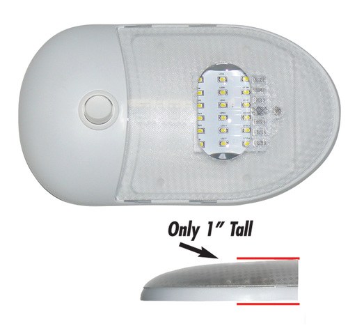 Valterra Dome Light – LED, Diamond Group, 3500 Kelvin, 7-1/2 Inch Length X 4-1/4 Inch Width X 1 Inch Thick, Surface Mount, Warm White – DG654291VP