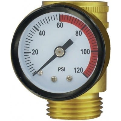 Valterra Gauge Water Pressure, For Use with Standard Water Regulators, Full Sweep Mechanical, Analog Display, 0-120 PSI – A01-0110VP
