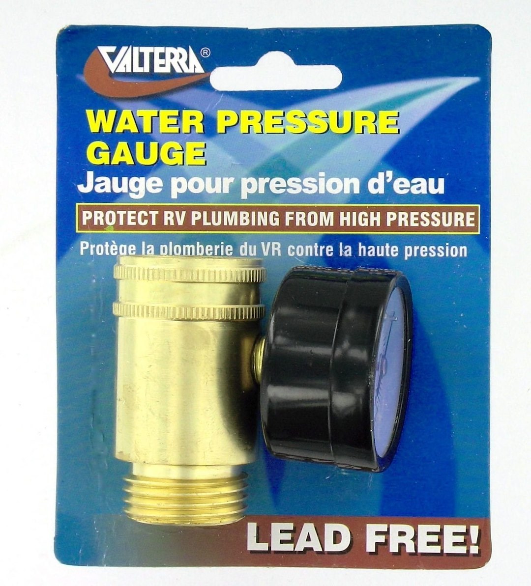 Valterra Gauge Water Pressure, For Use with Standard Water Regulators, Full Sweep Mechanical, Analog Display, 0-120 PSI – A01-0110VP