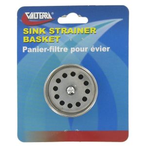 Valterra Waste Water Drain Strainer, Replacement Sink Strainer Basket, Stainless Steel, Single, With Retail Package – A01-2018VP