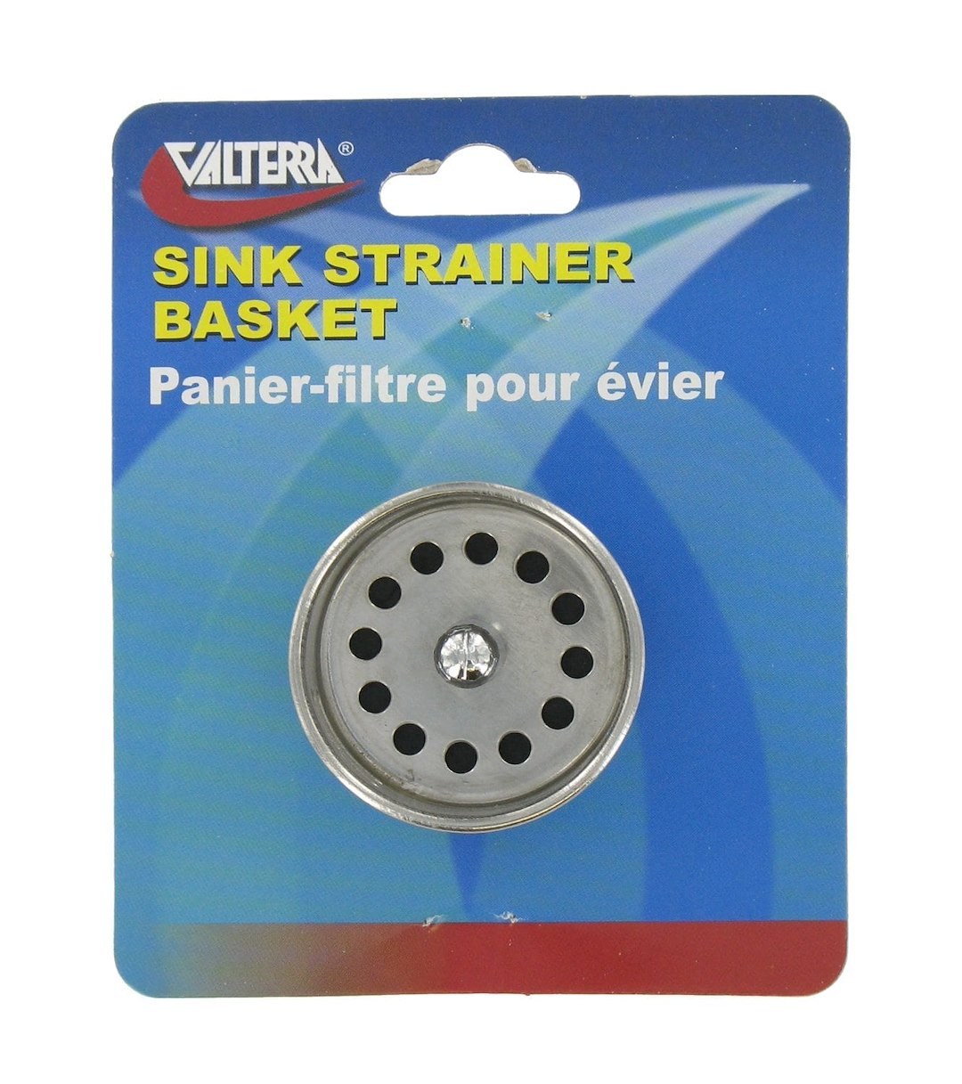 Valterra Waste Water Drain Strainer, Replacement Sink Strainer Basket, Stainless Steel, Single, With Retail Package – A01-2018VP