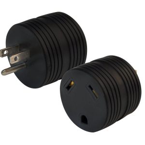 Valterra Power Cord Adapter, 15 Amp Male to 30 Amp Female Plug, Black, PVC, Round, Bulk – A10-1530ARD