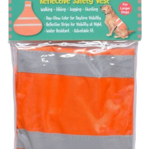 Valterra Pet Clothes, Safety Vest, For Medium to Large Size Dogs, Day-Glow Orange, Mesh with Reflective Strip, Elastic Strap Closure – A10-2008VP