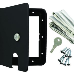 Valterra Electrical Cord Hatch, 8.5 Inch X 8 Inch X 1.5 Inch, Square, For 6.4 Inch X 6.8 Inch Cutout, Accepts Up to 50 Amp Cord, Black – A10-2151BKVP